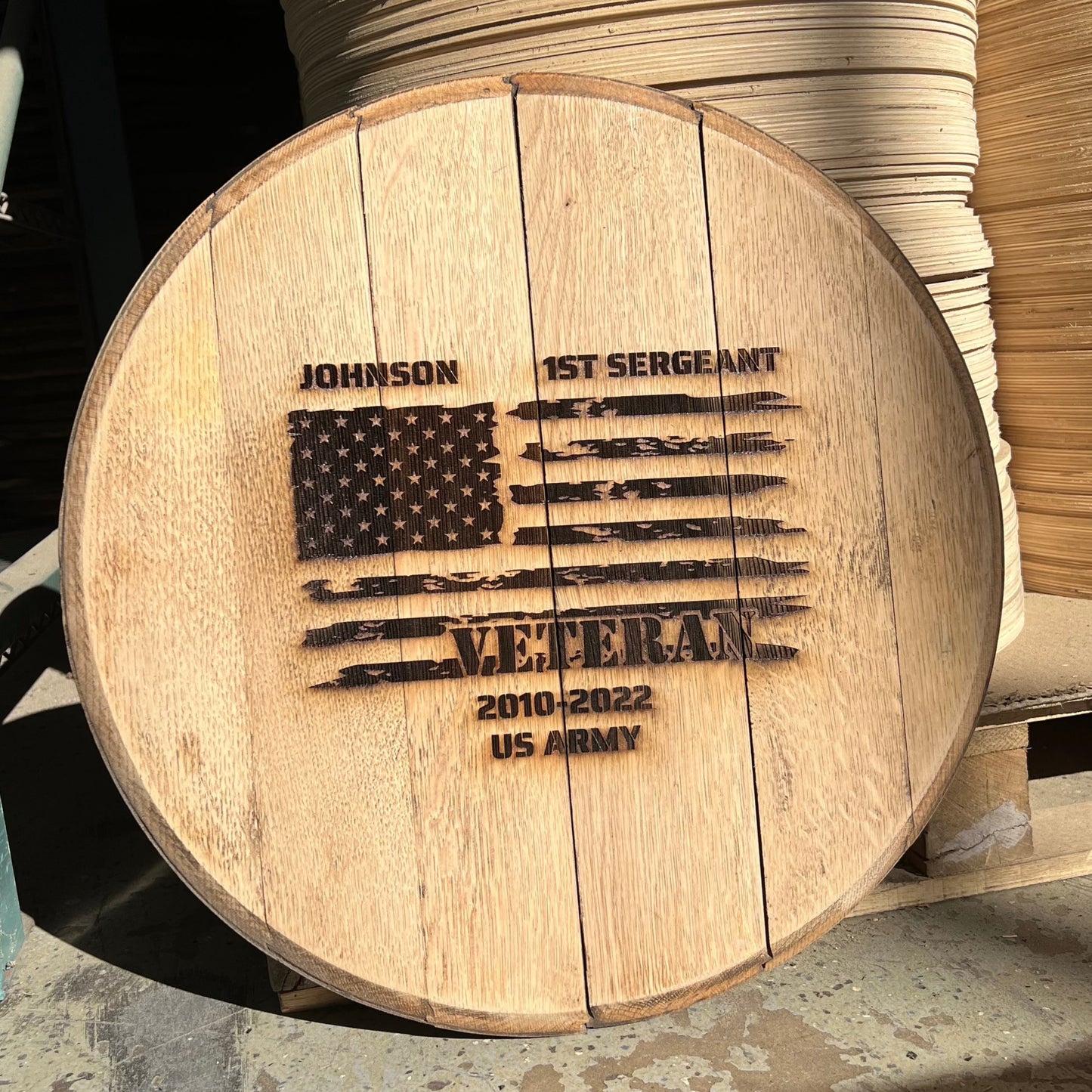 Veteran - Bourbon Barrel Sign
