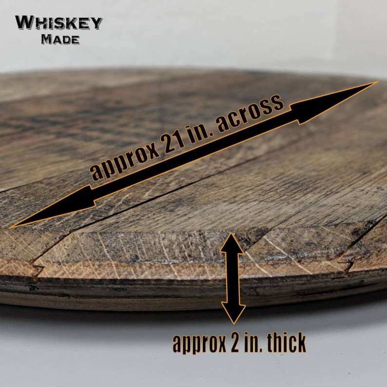 Reclaimed Bourbon Barrel Head Lazy Susan