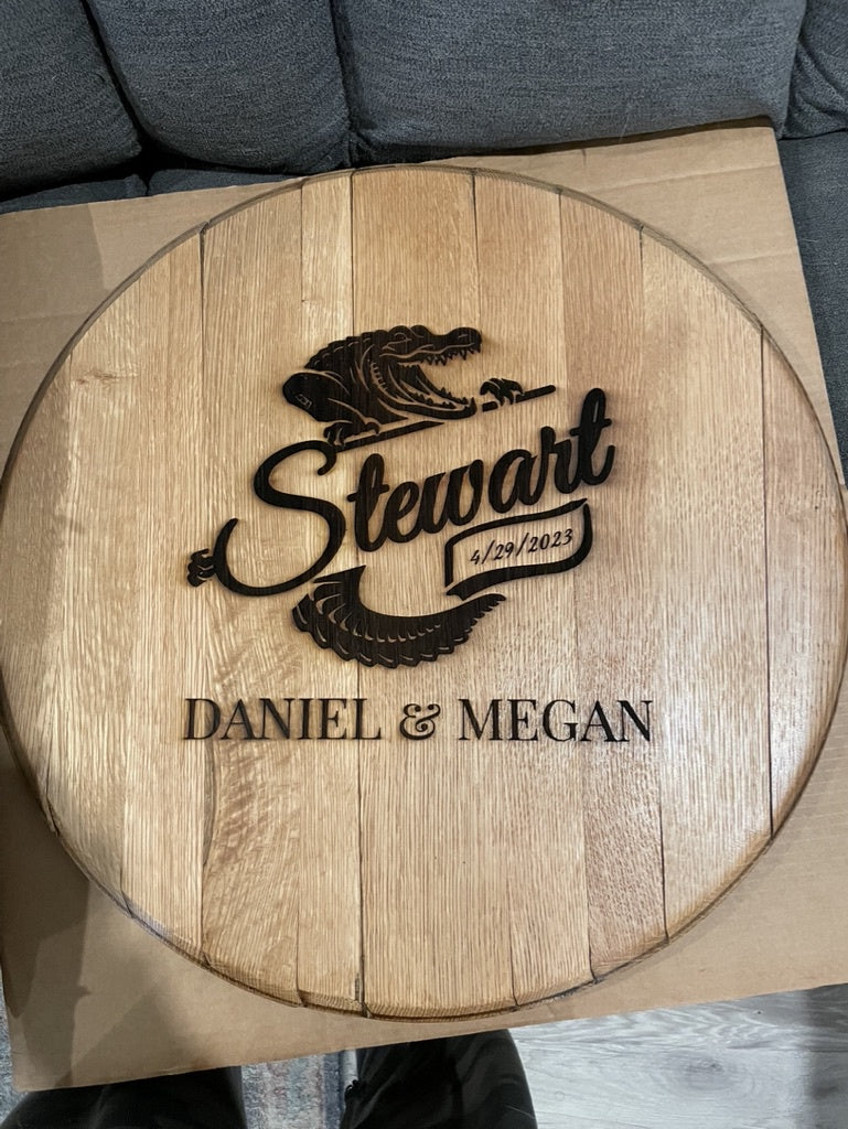 Bourbon Barrel Wedding Guest Book | Planed Finish 21"