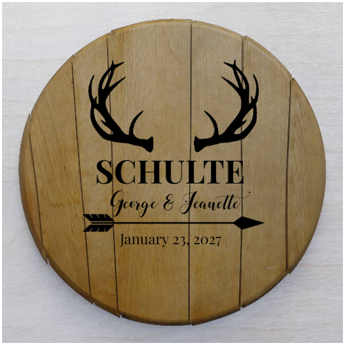 Bourbon Barrel Wedding Guest Book | Planed Finish 21" (Customized)