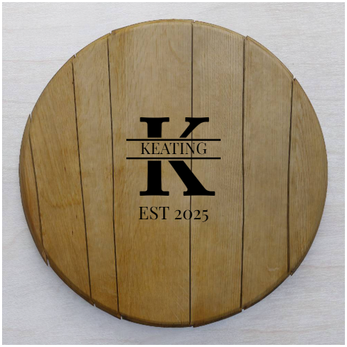 Bourbon Barrel Wedding Guest Book | Planed Finish 21" (Customized)