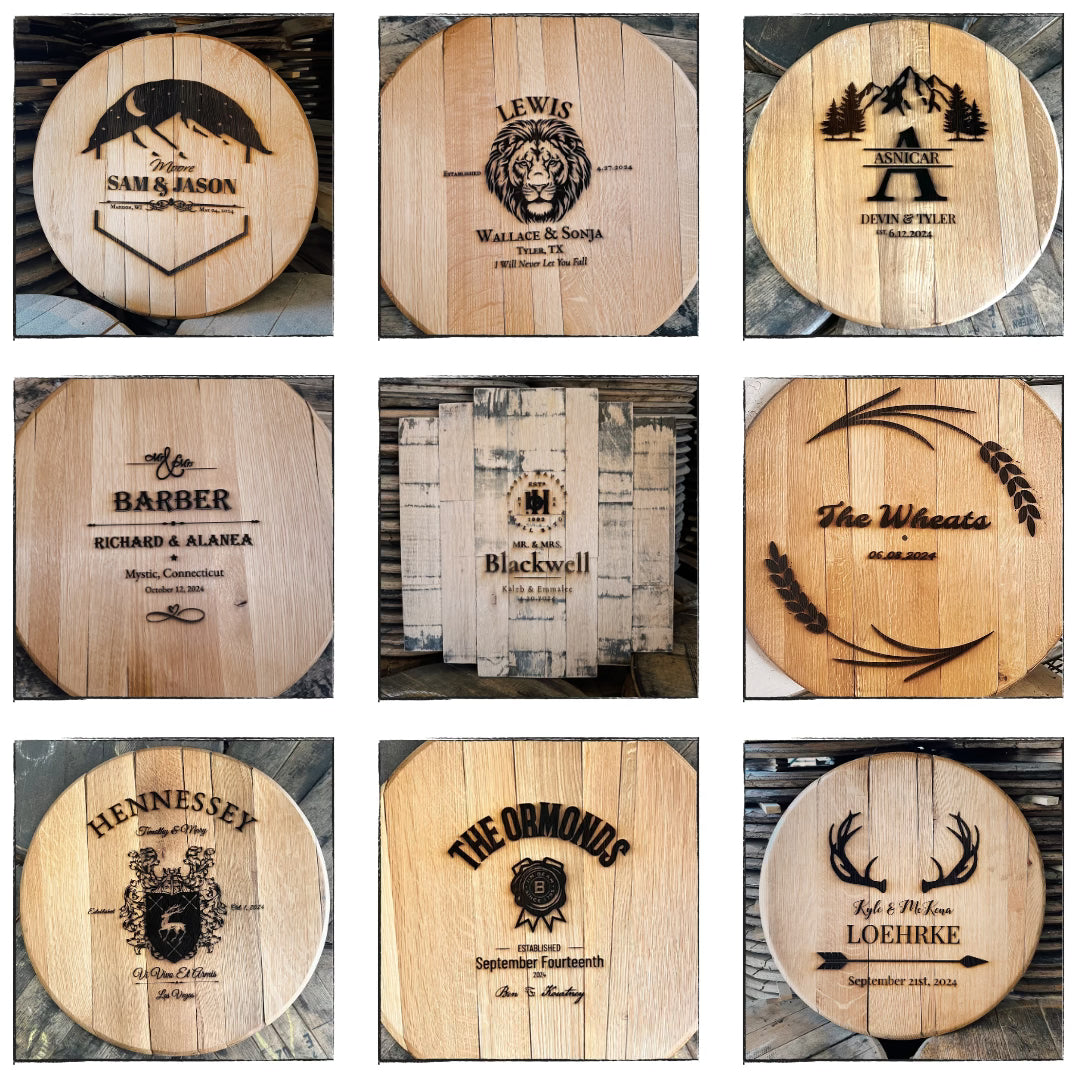 Bourbon Barrel Wedding Guest Book | Planed Finish 21"