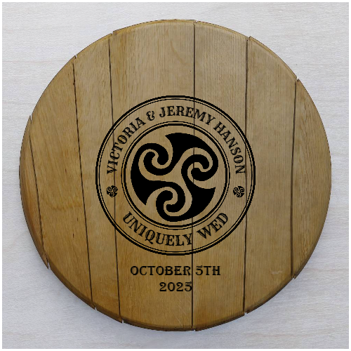Bourbon Barrel Wedding Guest Book | Planed Finish 21" (Customized)