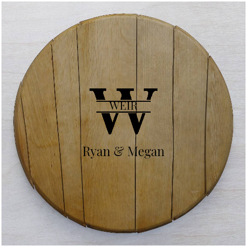 Bourbon Barrel Wedding Guest Book | Planed Finish 21" (Customized)