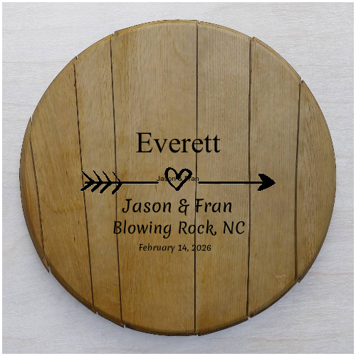 Bourbon Barrel Wedding Guest Book | Planed Finish 21" (Customized)