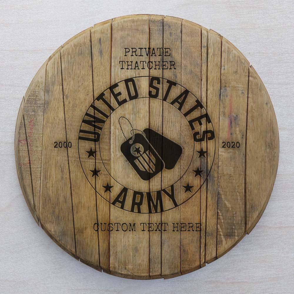 US Army Tags - Bourbon Barrel Sign