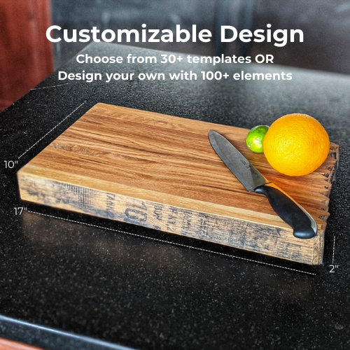 Bourbon Barrel Cutting Board | 14" x 9.5" x 1.5"