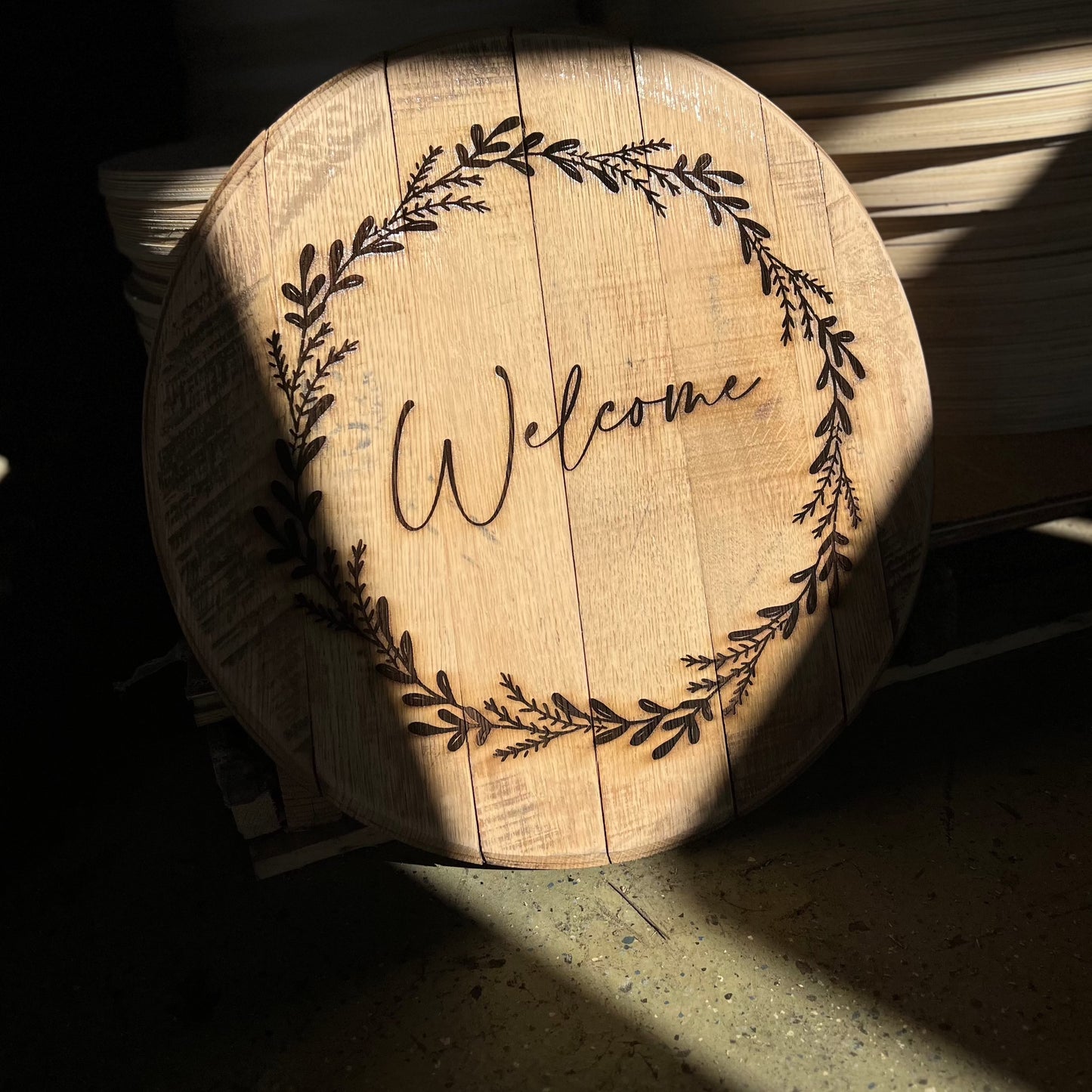 Welcome - Bourbon Barrel Sign