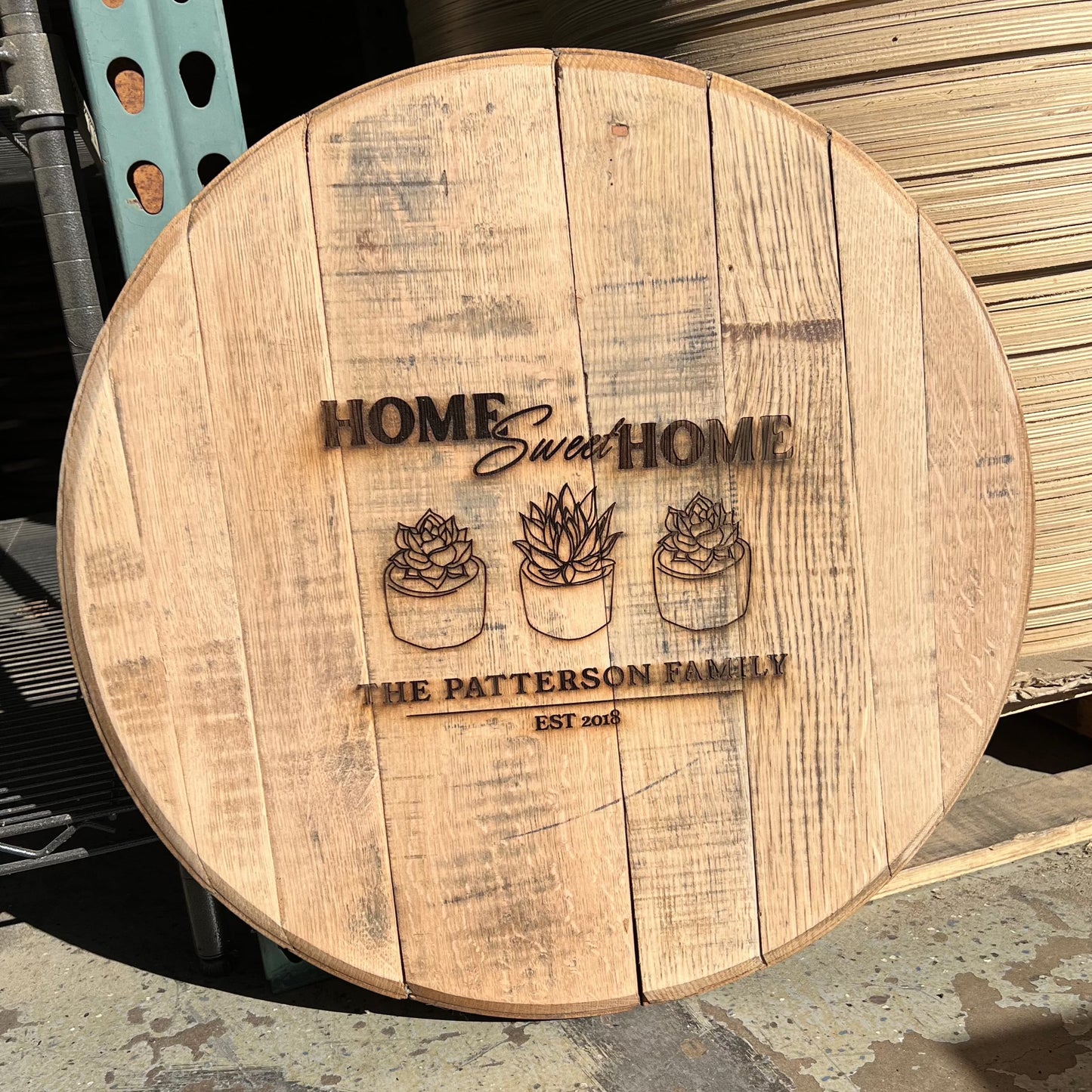 Home Sweet Home - Bourbon Barrel Sign