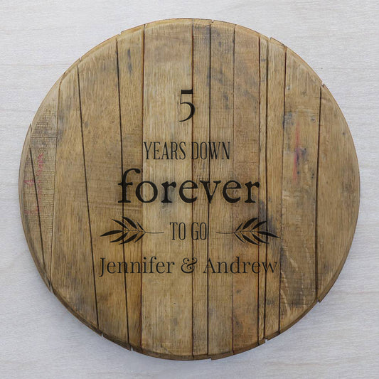 5 Years Down - Bourbon Barrel Sign