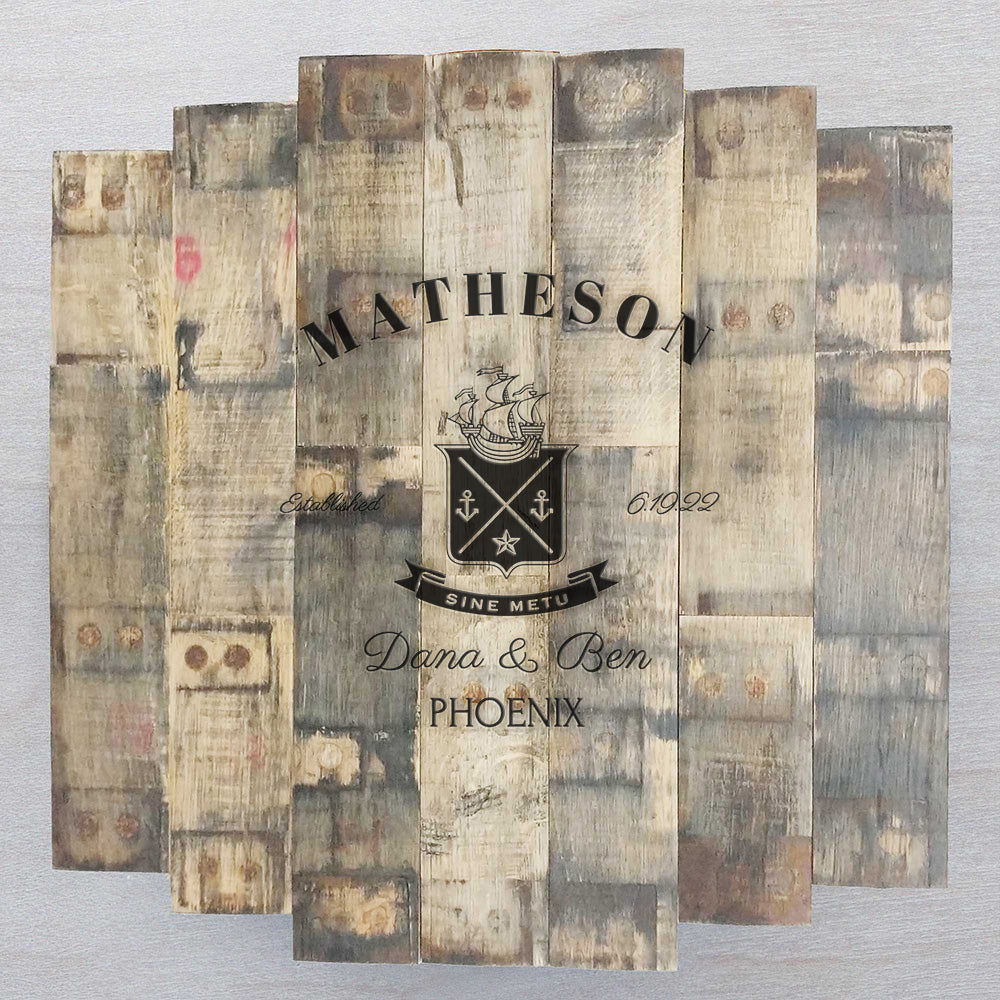 Jameson - Bourbon Stave Mosaic Wedding Guest Book