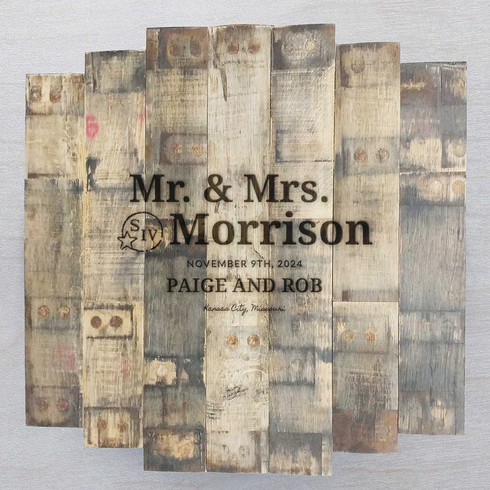 Maker's Mark - Bourbon Stave Mosaic Wedding Guest Book