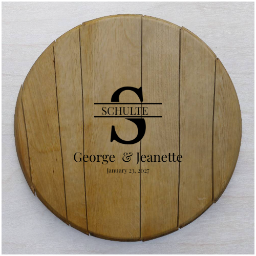 Bourbon Barrel Wedding Guest Book | Planed Finish 21" (Customized)