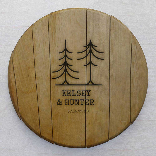 Two Trees - Bourbon Barrel Guest Book Sign